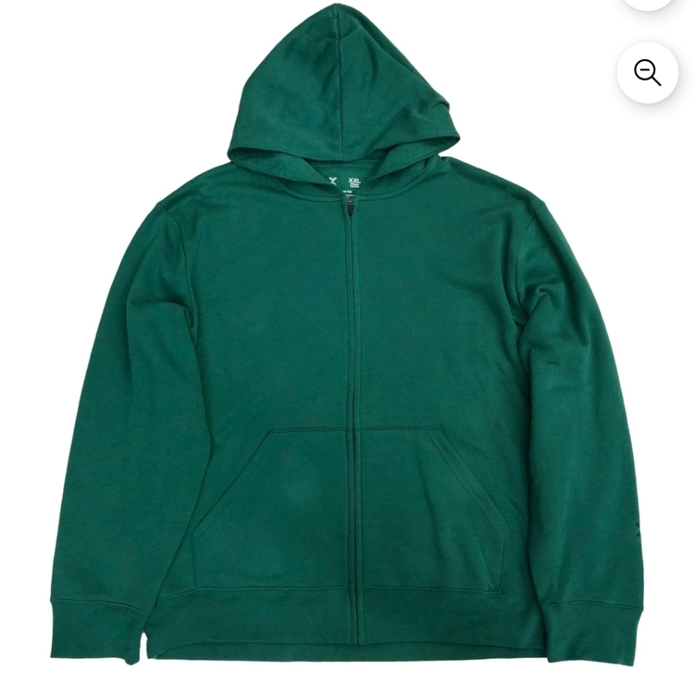 Xersion Men's Green Full Zip Hoodie L Lightweight Performance Fleece Jacket NWT